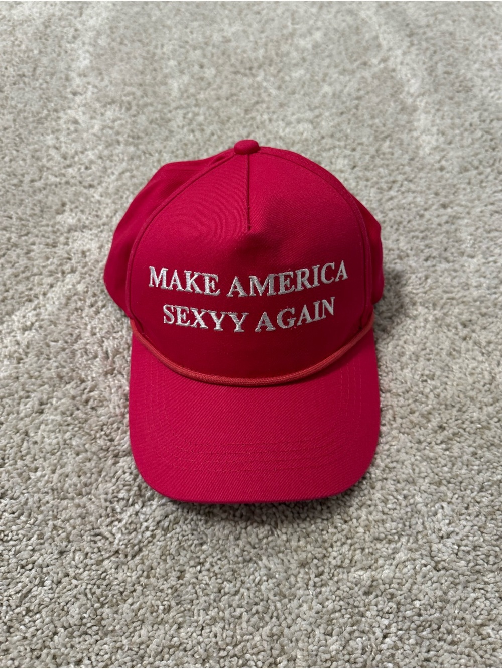 Red Embroidered 'Make America Sexyy Again' Cap